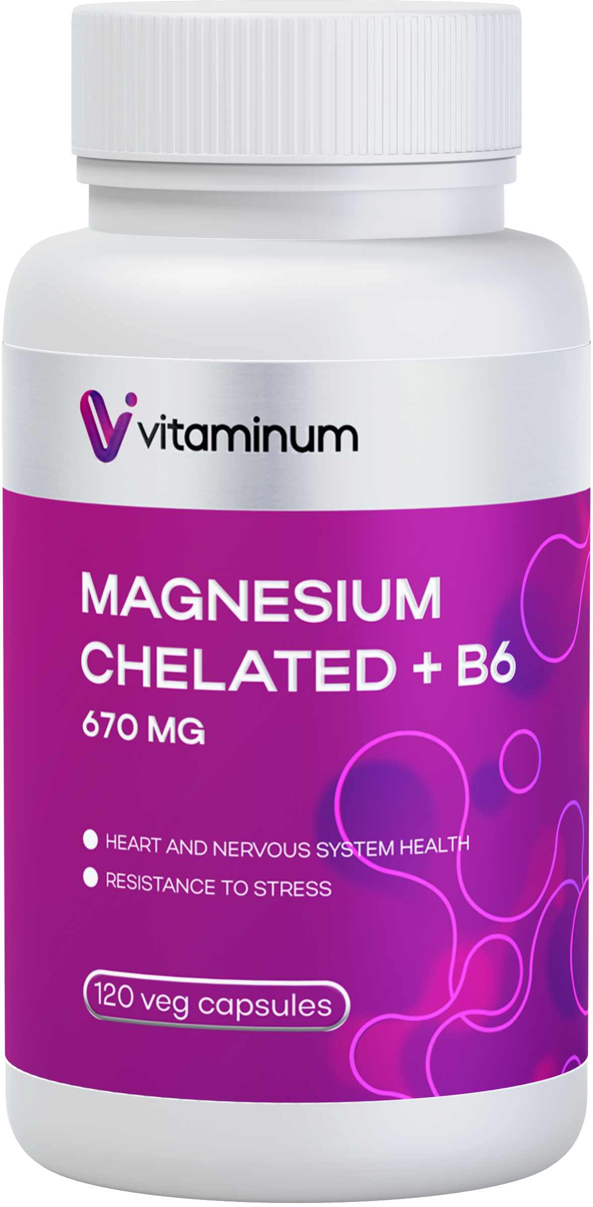  Vitaminum МАГНИЙ ХЕЛАТ + витамин В6 (670 MG) 120 капсул 800 мг  в Саках